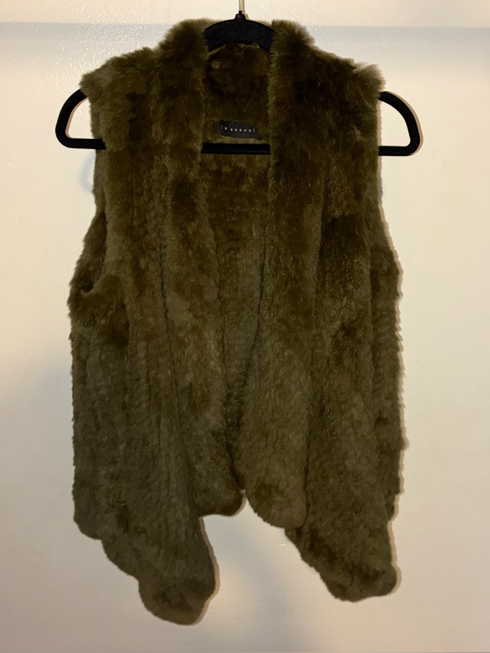 H brand Audra 100% rabbit fur vest